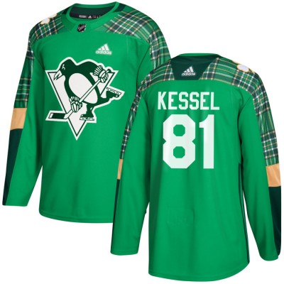 Adidas Pittsburgh Penguins #81 Phil Kessel adidas Green St. Patrick's Day Authentic Practice Stitched NHL Jersey